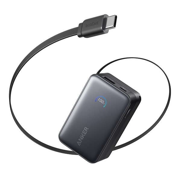 סוללת גיבוי ניידת Anker Nano 45W built-In USB-C Cable 10,000mAh 