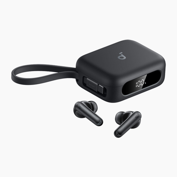 אוזניות אלחוטיות עם מטען נייד מובנה soundcore P41i TWS בצבע שחור