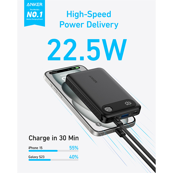 סוללת גיבוי ניידת קומפקטית Anker Power Bank 10000mAh
