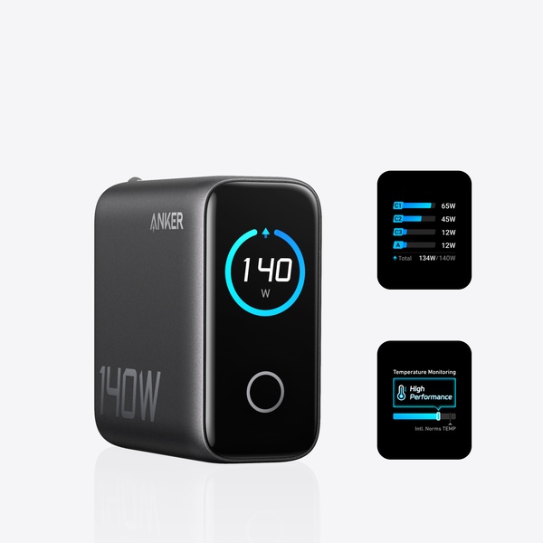 מטען קיר עוצמתי 4 יציאות Anker Zolo Charger 140W