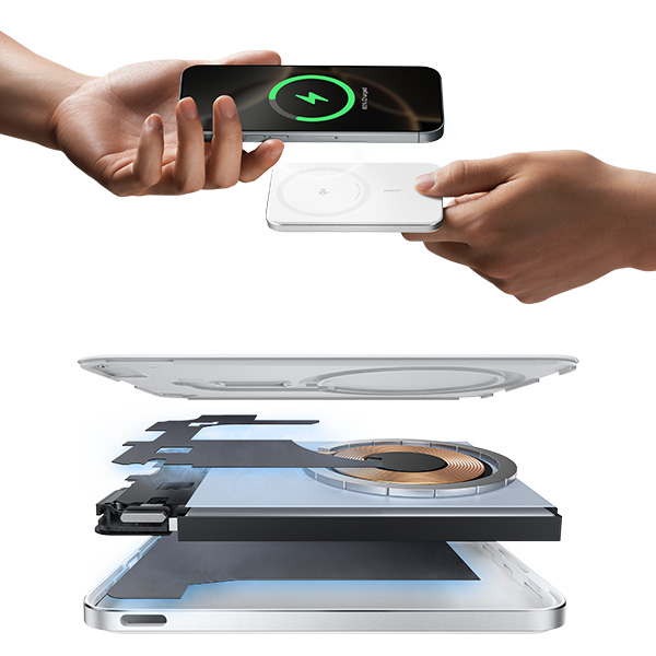 סוללת גיבוי אלחוטית Anker Nano Slim 5000mAh בצבע לבן