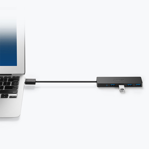 רכזת Anker USB-A 4-Port Ultra Slim USB 3.0 Data Hub