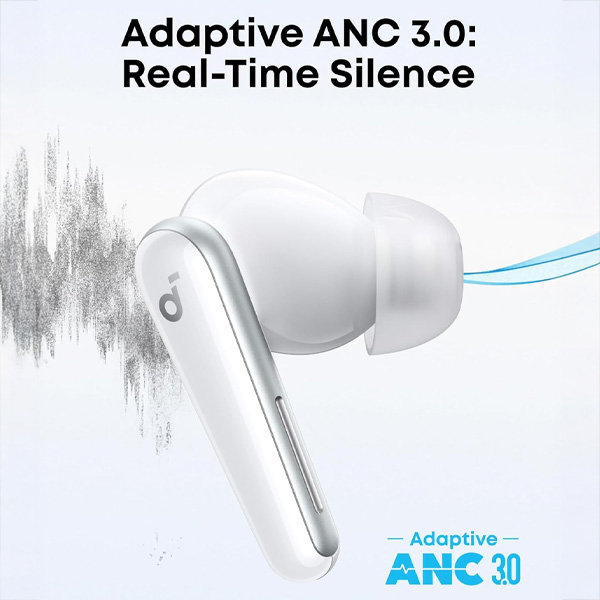 אוזניות ANC מתקדמות soundcore Liberty 5 בצבע לבן