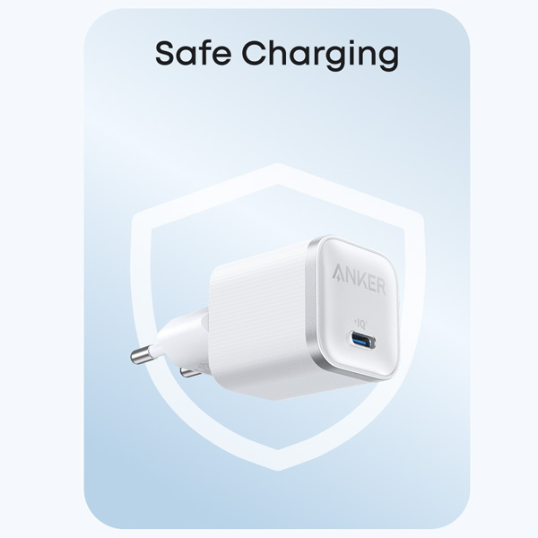 מטען קיר Anker Nano Charger 45W בצבע לבן