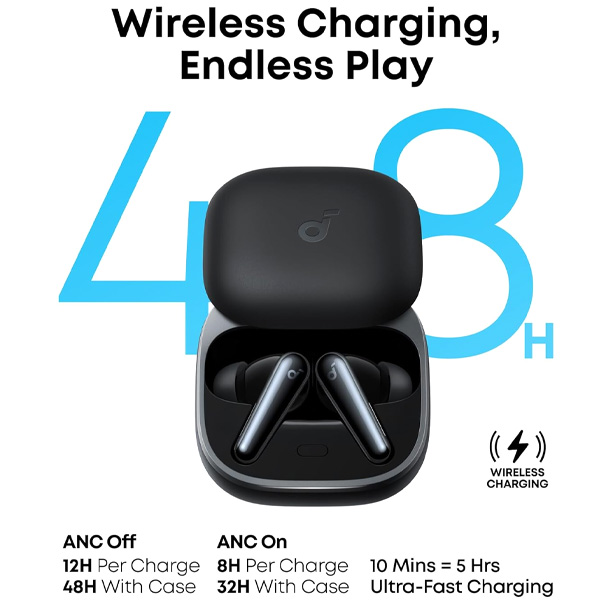 אוזניות ANC מתקדמות soundcore Liberty 5 בצבע שחור