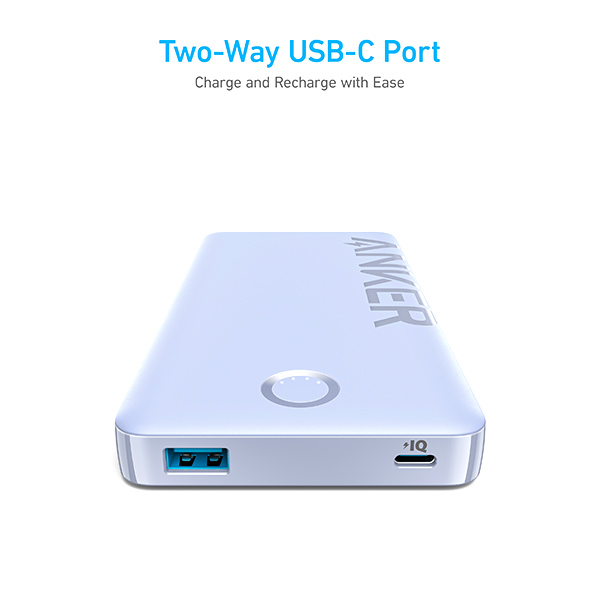 סוללת גיבוי Anker 323 Power Bank 10000mA בצבע סגול