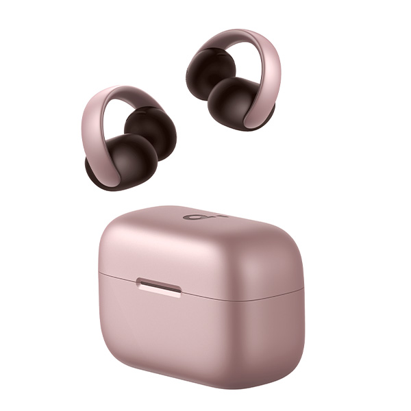 אוזניות soundcore AeroClip Open Ear Clip-On בצבע ורוד