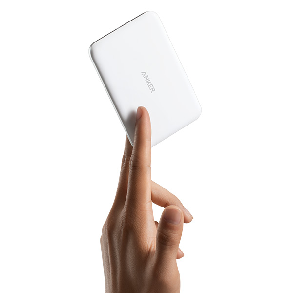 סוללת גיבוי אלחוטית Anker Nano Slim 5000mAh בצבע לבן