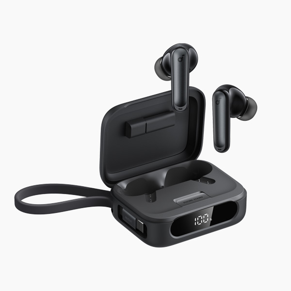 אוזניות אלחוטיות עם מטען נייד מובנה soundcore P41i TWS בצבע שחור