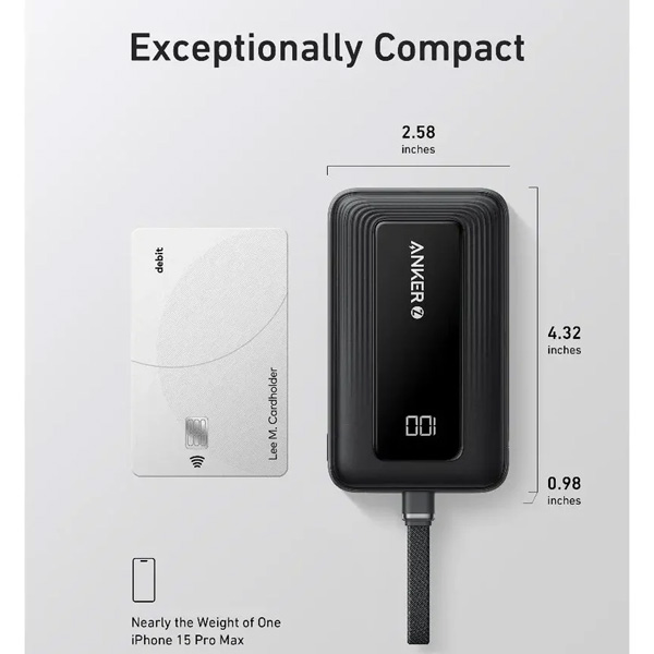 סוללת גיבוי ניידת קומפקטית Anker Zolo Power Bank 10000mA