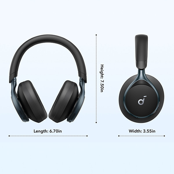 אוזניות קשת soundcore Space One On-Ear בצבע שחור