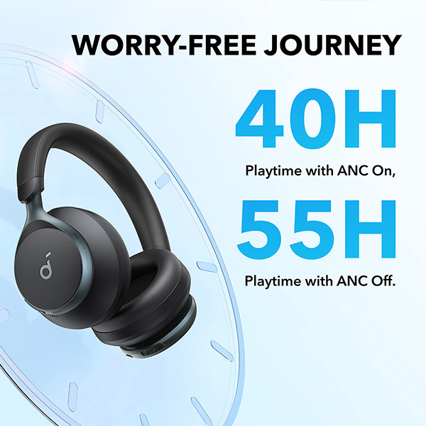 אוזניות קשת soundcore Space One On-Ear בצבע שחור
