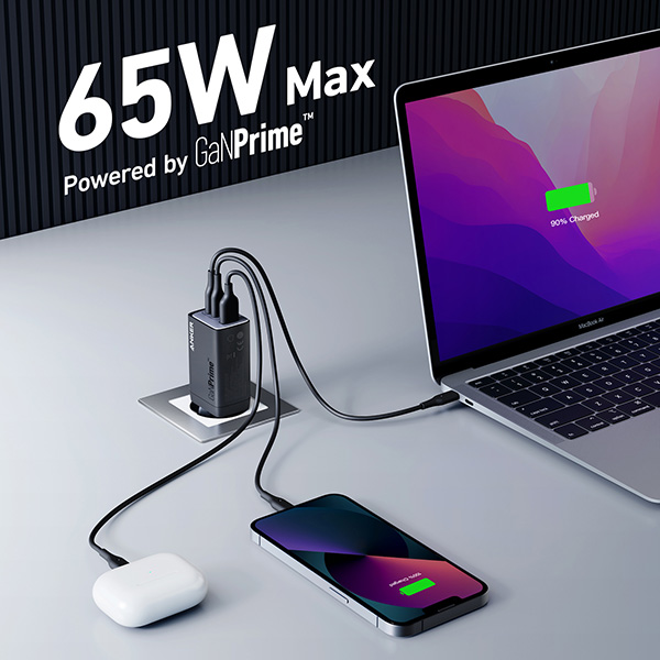 מטען קיר Anker 735 GaN III Prime 3-Port 65W A2668