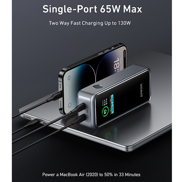 סוללת גיבוי ניידת קומפקטית Anker Prime 12000mAh Power Bank (130W)