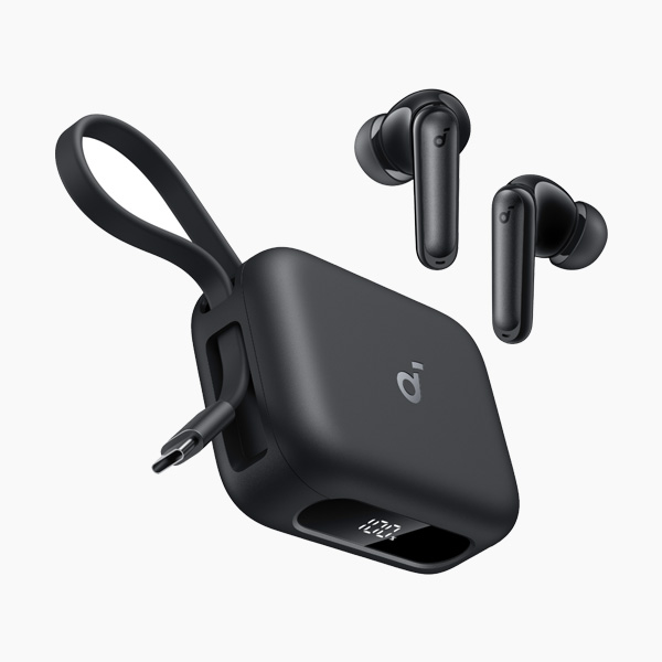 אוזניות אלחוטיות עם מטען נייד מובנה soundcore P41i TWS בצבע שחור