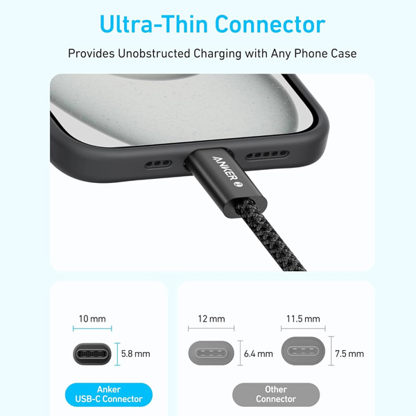 כבל 1.8 מטר Anker Zolo USB C-C 240W