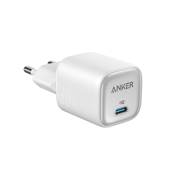 מטען קיר GaN 30W דגם Anker Zolo Charger 30W בצבע לבן