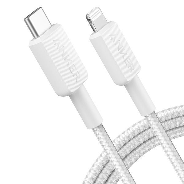 כבל 1.8 מטר Anker 322 USB-C to Lightning בצבע לבן