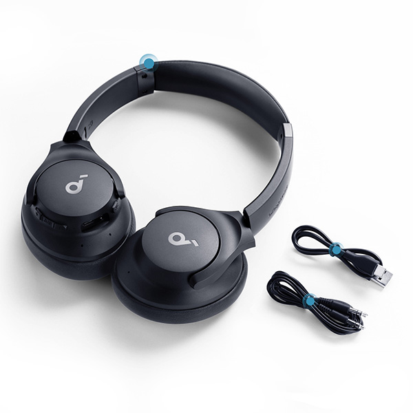 אוזניות קשת soundcore Q20i On-Ear בצבע שחור