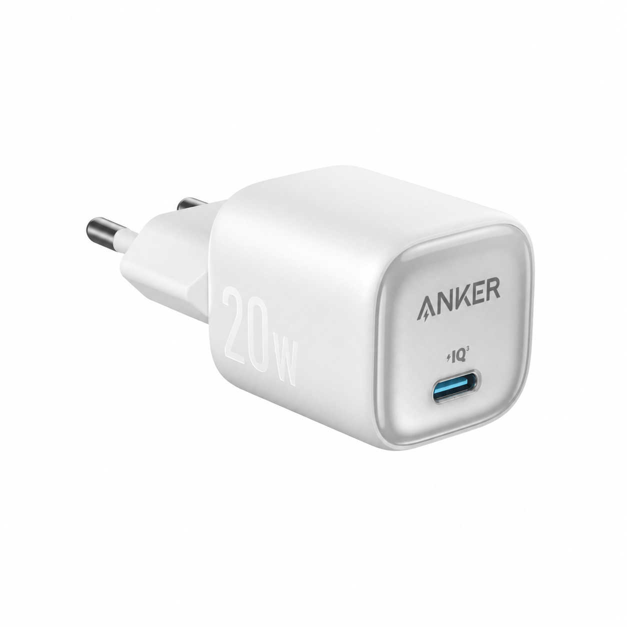 מטען קיר + כבל Anker Zolo Charger 20W + Lightning cable בצבע לבן