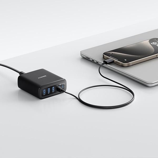 מטען עוצמתי 6 יציאות Anker Charger 112W GaN