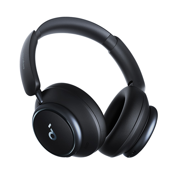 אוזניות קשת אלחוטיות soundcore Space Q45 On-Ear בצבע שחור