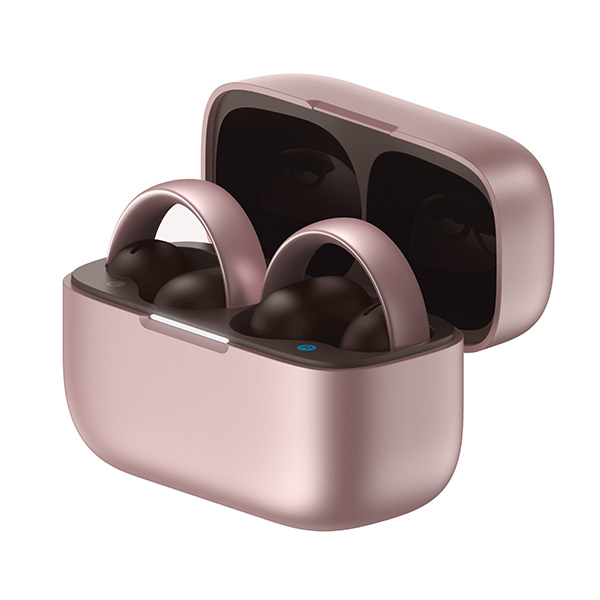 אוזניות soundcore AeroClip Open Ear Clip-On בצבע ורוד