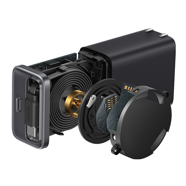 מטען קיר משולב כבל Anker Nano Charger 35W with USB-C cable בצבע שחור