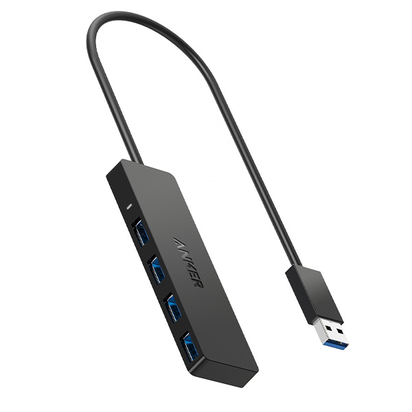 רכזת Anker USB-A 4-Port Ultra Slim USB 3.0 Data Hub