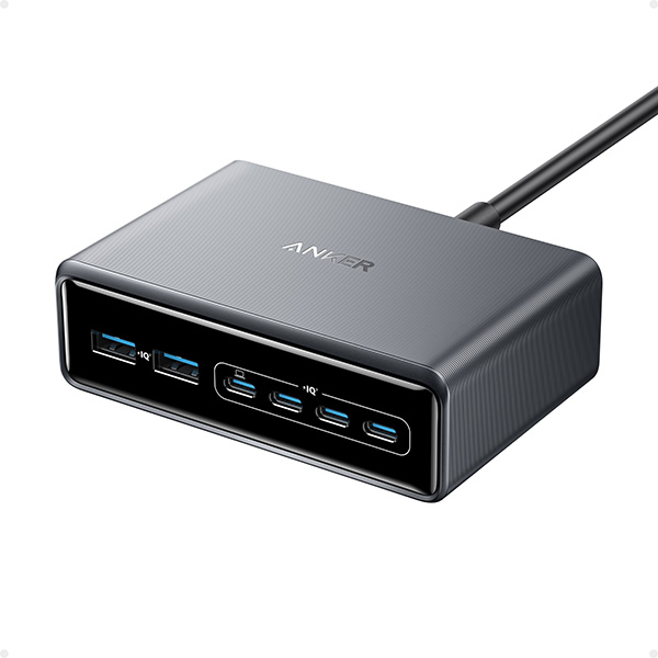 עמדת טעינה עוצמתית 6 יציאות Anker Prime Charger 200W 6 Ports GaN A2683