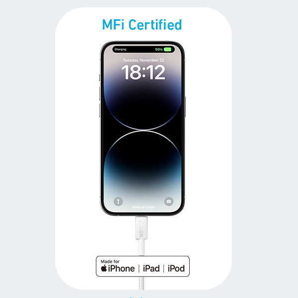 כבל 0.9 מטר Anker 322 USB-C to Lightning