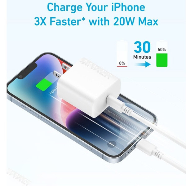 מטען קיר 20W עם כבל Anker Charger 20W USB-C 