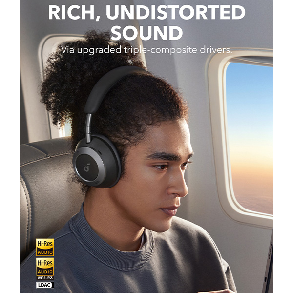 אוזניות קשת soundcore Space One Pro On-Ear בצבע שחור