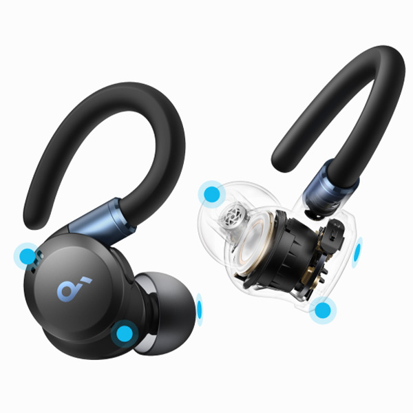 אוזניות ספורט אלחוטיות soundcore Sport X20 בצבע שחור