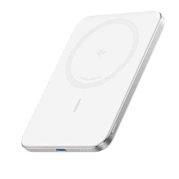 סוללת גיבוי אלחוטית Anker Nano Slim 5000mAh בצבע לבן