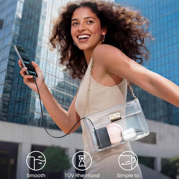 סוללת גיבוי ניידת Anker Nano 45W built-In USB-C Cable 10,000mAh 