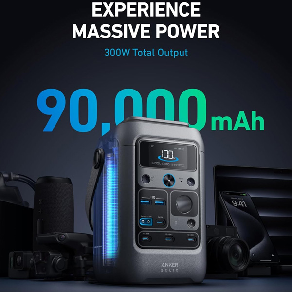 תחנת כוח ניידת Anker SOLIX portable power station C300 DC 288Wh
