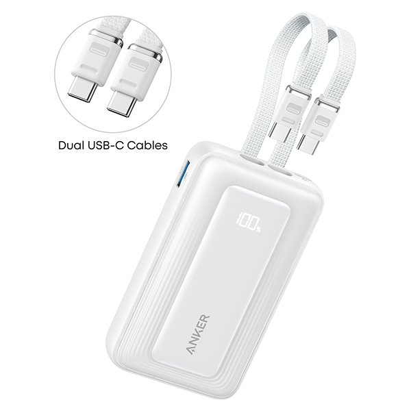 סוללת גיבוי Anker Zolo Power Bank 35W 10,000mAh בצבע לבן