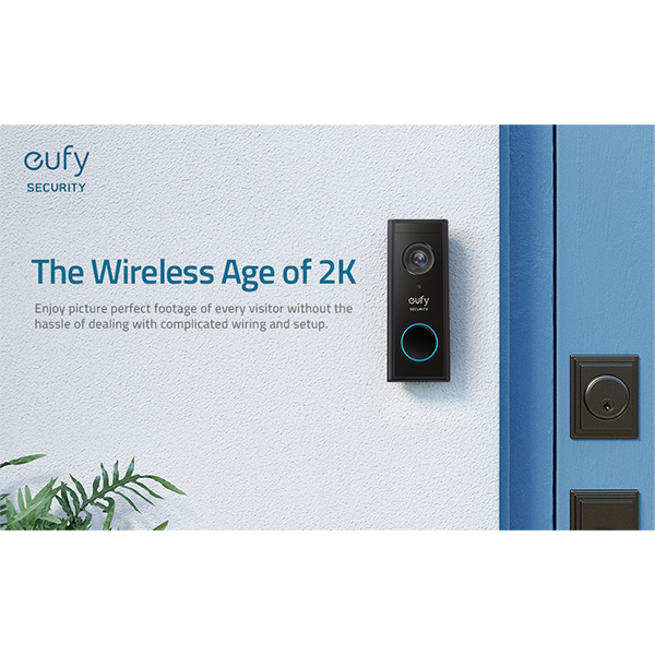 פעמון דלת חכם על סוללה eufy Security Video Doorbell 2K HD