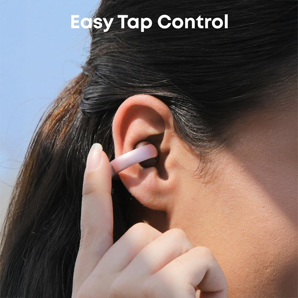 אוזניות soundcore AeroClip Open Ear Clip-On בצבע ורוד