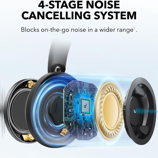 אוזניות קשת soundcore Space One Pro On-Ear בצבע שחור