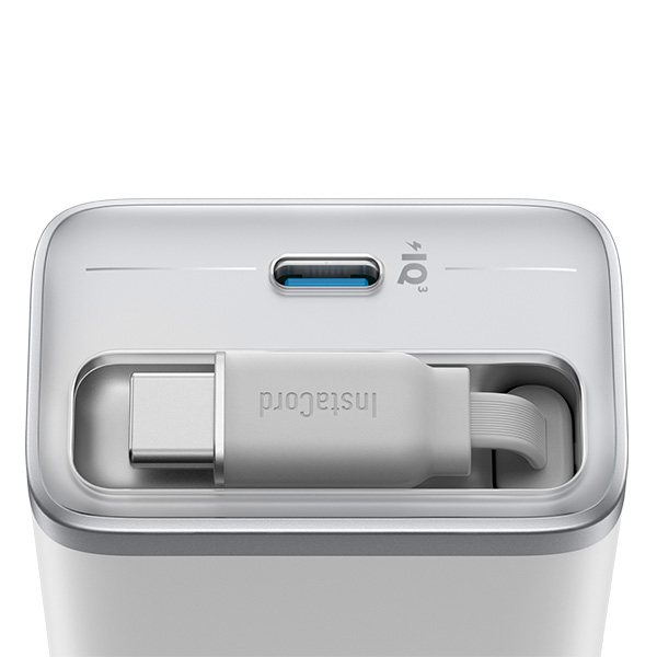 מטען קיר משולב כבל Anker Nano Charger 35W with USB-C cable בצבע לבן