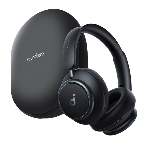 אוזניות קשת אלחוטיות soundcore Space Q45 On-Ear בצבע שחור