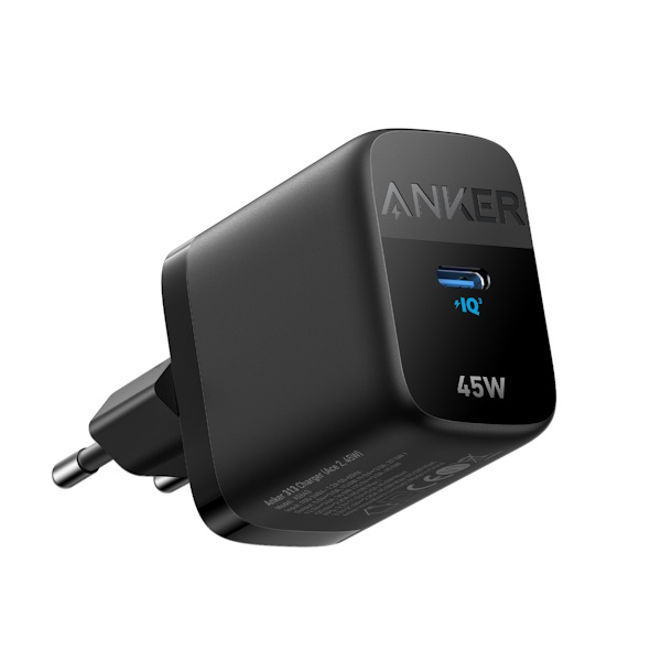 מטען קיר Anker USB-C 313 45W A2643 בצבע שחור