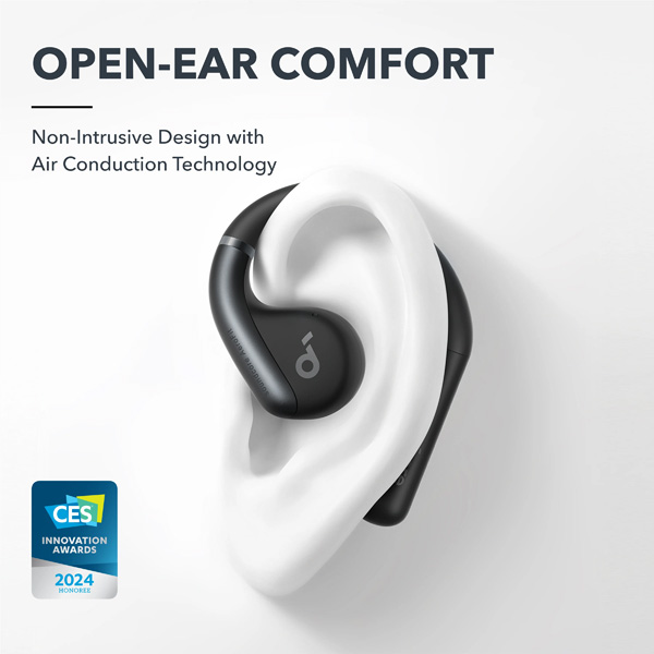 אוזניות soundcore AeroFit Open Ear בצבע שחור